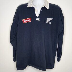 Vintage 90s Canterbury New Zealand All Blacks Steinlager Rugby Jersey (L)